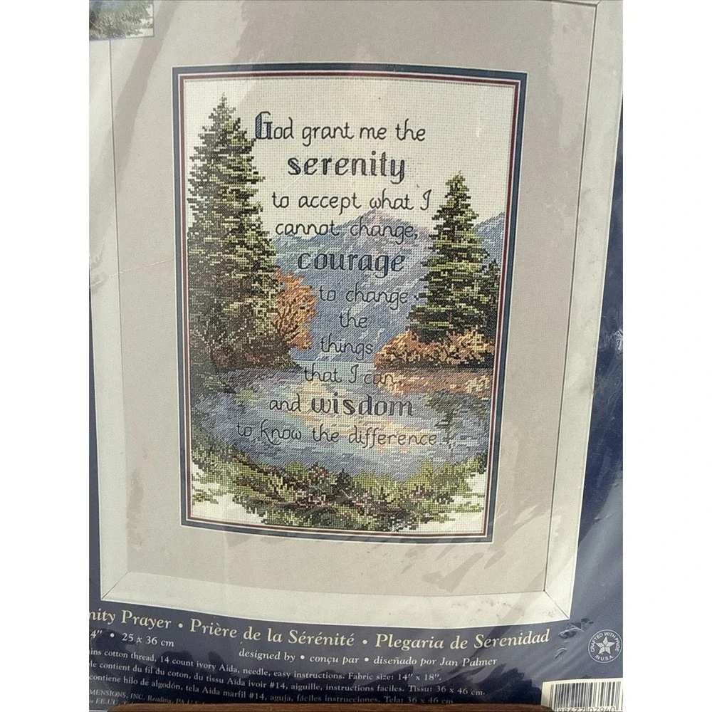 Creative Accents Cross Stitch Kit Serenity Prayer Vintage
